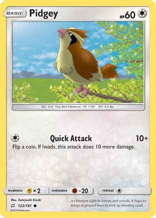 Pidgey (122/181) [SM  Team Up] Reverse Holofoil - Common