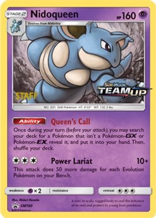 Nidoqueen - SM160 (Prerelease) [Staff] (SM160) [SM Promos] Holofoil - Promo