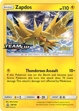 Zapdos - SM159 (Prerelease) [Staff] (SM159) [SM Promos] Holofoil - Promo