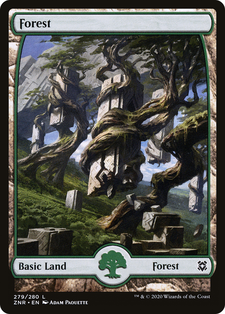 Forest (279) - Full Art (ZNR-279) [Zendikar Rising] Foil