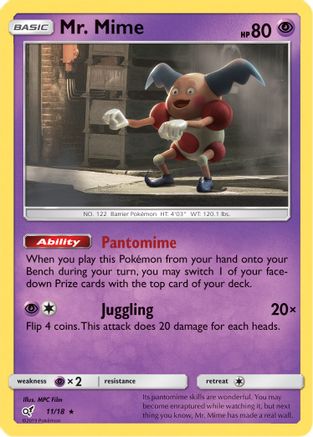 Mr. Mime (011/18) [Detective Pikachu] Holofoil - Rare