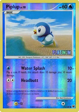 Piplup [Platinum] (71/100) [Burger King Promos] Reverse Holofoil - Promo