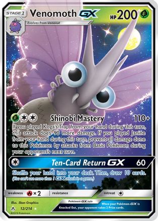 Venomoth GX (012/214) [SM  Unbroken Bonds] Holofoil - Ultra Rare