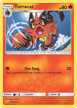Torracat (028/214) [SM  Unbroken Bonds] - Uncommon