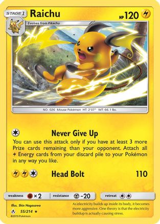 Raichu (055/214) [SM  Unbroken Bonds] - Rare