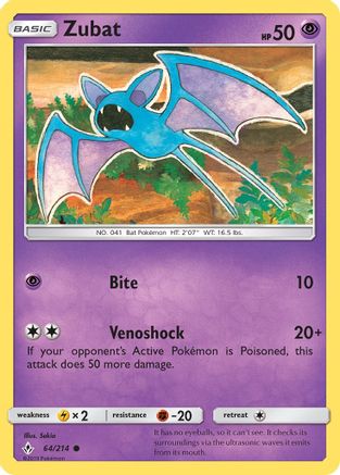 Zubat (064/214) [SM  Unbroken Bonds] Reverse Holofoil - Common