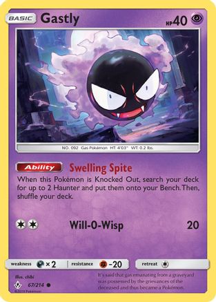 Gastly (067/214) [SM  Unbroken Bonds] Reverse Holofoil - Common