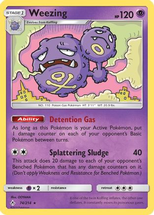 Weezing (074/214) [SM  Unbroken Bonds] Reverse Holofoil - Rare