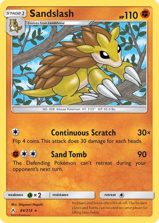 Sandslash (84/214) [SM  Unbroken Bonds] - Rare