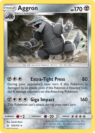 Aggron (125/214) [SM  Unbroken Bonds] Reverse Holofoil - Rare
