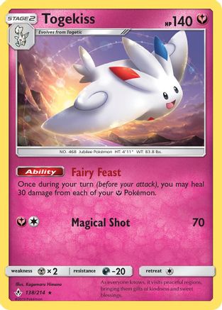 Togekiss (138/214) [SM  Unbroken Bonds] Reverse Holofoil - Holo Rare