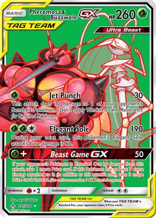 Pheromosa & Buzzwole GX (Full Art) (191/214) [SM  Unbroken Bonds] Holofoil - Ultra Rare