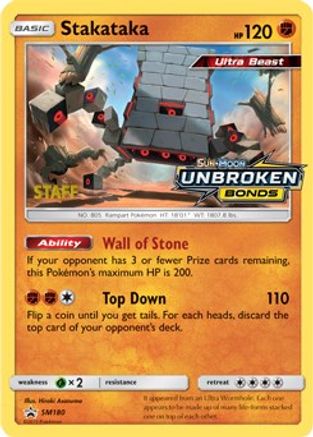 Stakataka - SM180 (Prerelease) [Staff] (SM180) [SM Promos] Holofoil - Promo