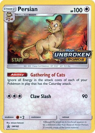 Persian - SM182 (Prerelease) [Staff] (SM182) [SM Promos] Holofoil - Promo