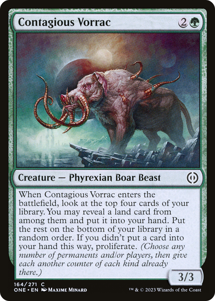 Contagious Vorrac (ONE-164) [Phyrexia: All Will Be One] Foil