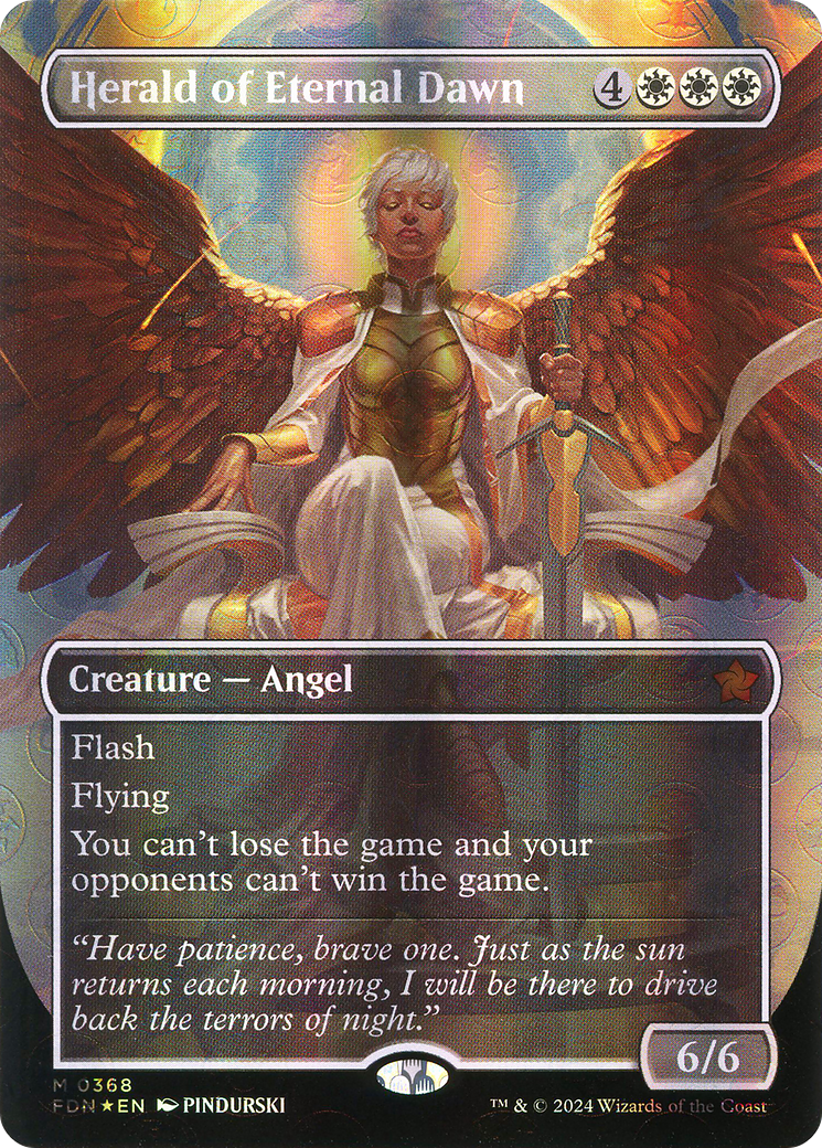 Herald of Eternal Dawn (Borderless) (Mana Foil) (FDN-368) [Foundations] Foil