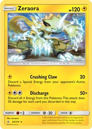 Zeraora (SM Unbroken Bonds) (Cracked Ice Holo) (60/214) [Deck Exclusives] Holofoil - Holo Rare