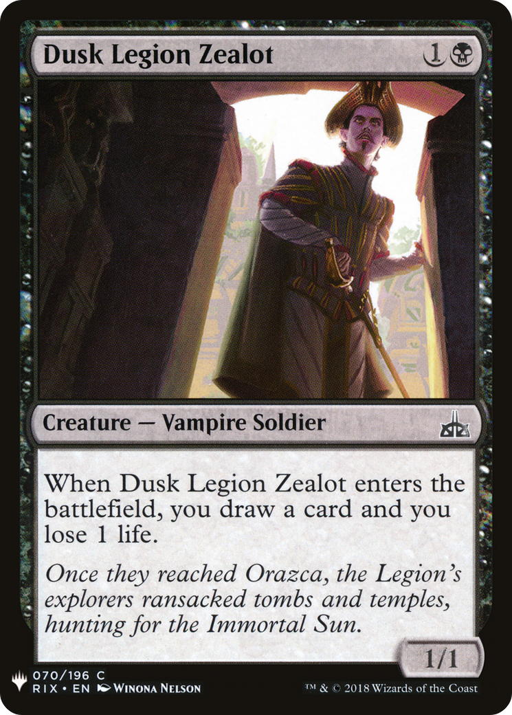Dusk Legion Zealot (LIST-RIX-70) [The List]