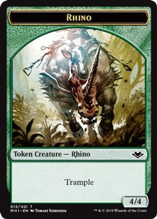 Rhino // Spirit Double-Sided Token (MH1-13 // 15) [Modern Horizons]
