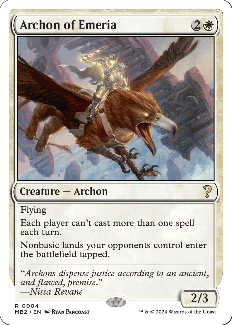 Archon of Emeria (White Border) (MB2-004) [Mystery Booster 2]