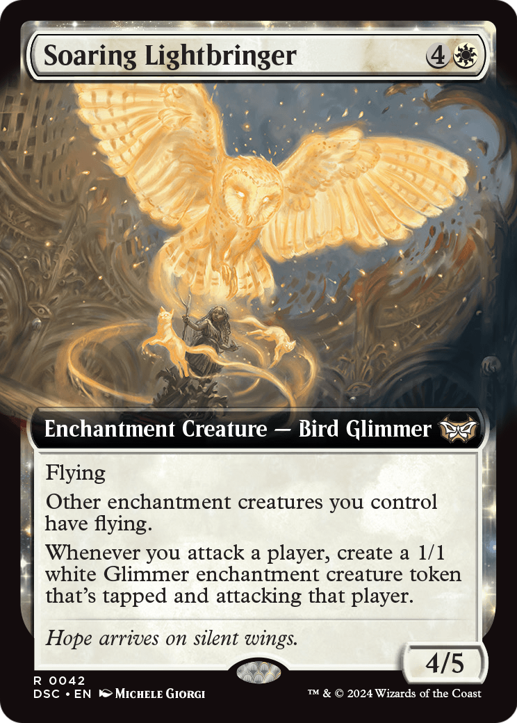 Soaring Lightbringer (Extended Art) (DSC-042) [Duskmourn: House of Horror Commander]