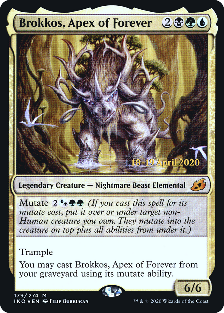 Brokkos, Apex of Forever (PRE-179S) [Ikoria: Lair of Behemoths Promos] Foil