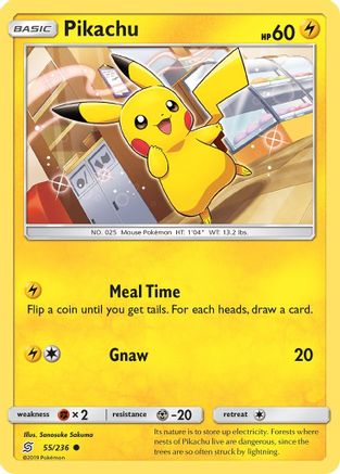 Pikachu (055/236) [SM  Unified Minds] Reverse Holofoil - Common