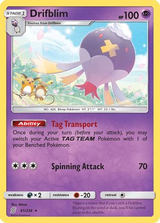 Drifblim (081/236) [SM  Unified Minds] - Rare