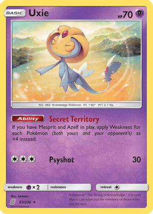 Uxie (83/236) [SM  Unified Minds] Reverse Holofoil - Holo Rare