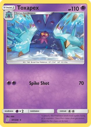 Toxapex (97/236) [SM  Unified Minds] Reverse Holofoil - Rare