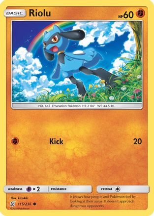Riolu (115/236) [SM  Unified Minds] Reverse Holofoil - Common