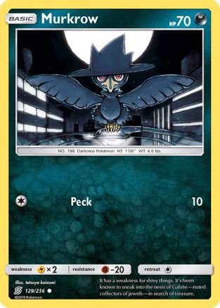 Murkrow (129/236) [SM  Unified Minds] Reverse Holofoil - Common