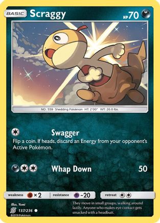 Scraggy (137/236) [SM  Unified Minds] Reverse Holofoil - Common