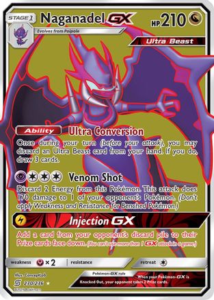 Naganadel GX (Full Art) (230/236) [SM  Unified Minds] Holofoil - Ultra Rare