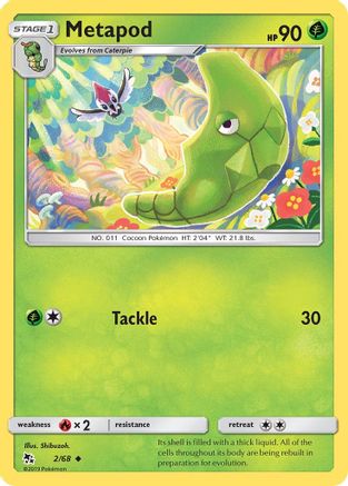 Metapod (002/68) [Hidden Fates] Reverse Holofoil - Uncommon