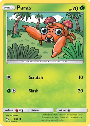 Paras (004/68) [Hidden Fates] Reverse Holofoil - Common