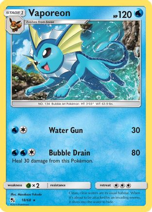 Vaporeon (018/68) [Hidden Fates] Holofoil - Holo Rare