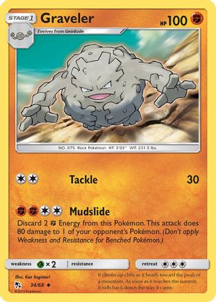 Graveler (034/68) [Hidden Fates] Reverse Holofoil - Uncommon