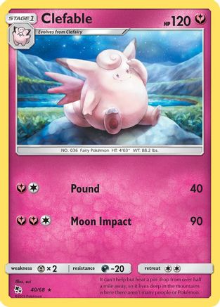 Clefable (040/68) [Hidden Fates] Reverse Holofoil - Rare