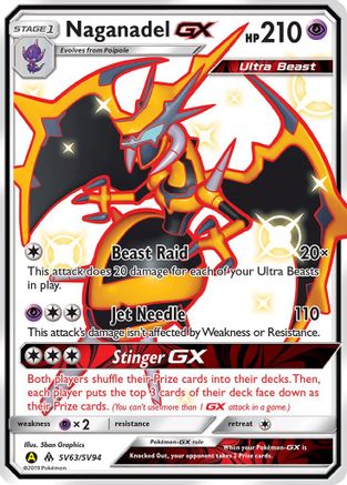 Naganadel GX (SV63/94) [Hidden Fates Shiny Vault] Holofoil - Shiny Holo Rare