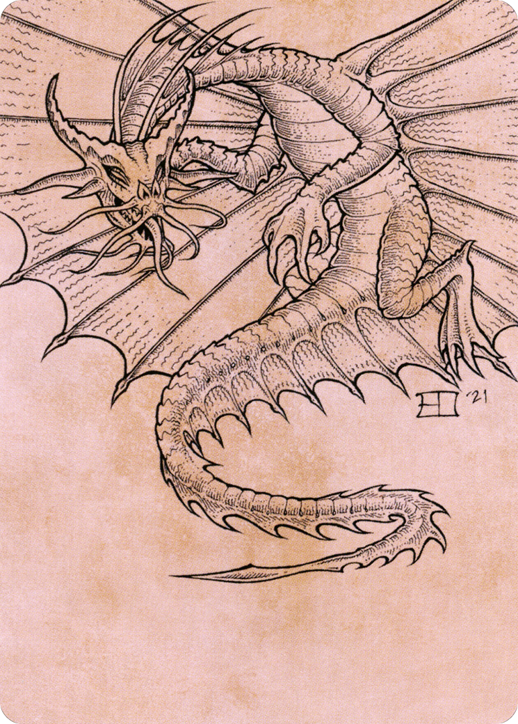 Ancient Gold Dragon // Ancient Gold Dragon (ACLB-044) (Borderless) [Battle for Baldur's Gate Art Series] Foil