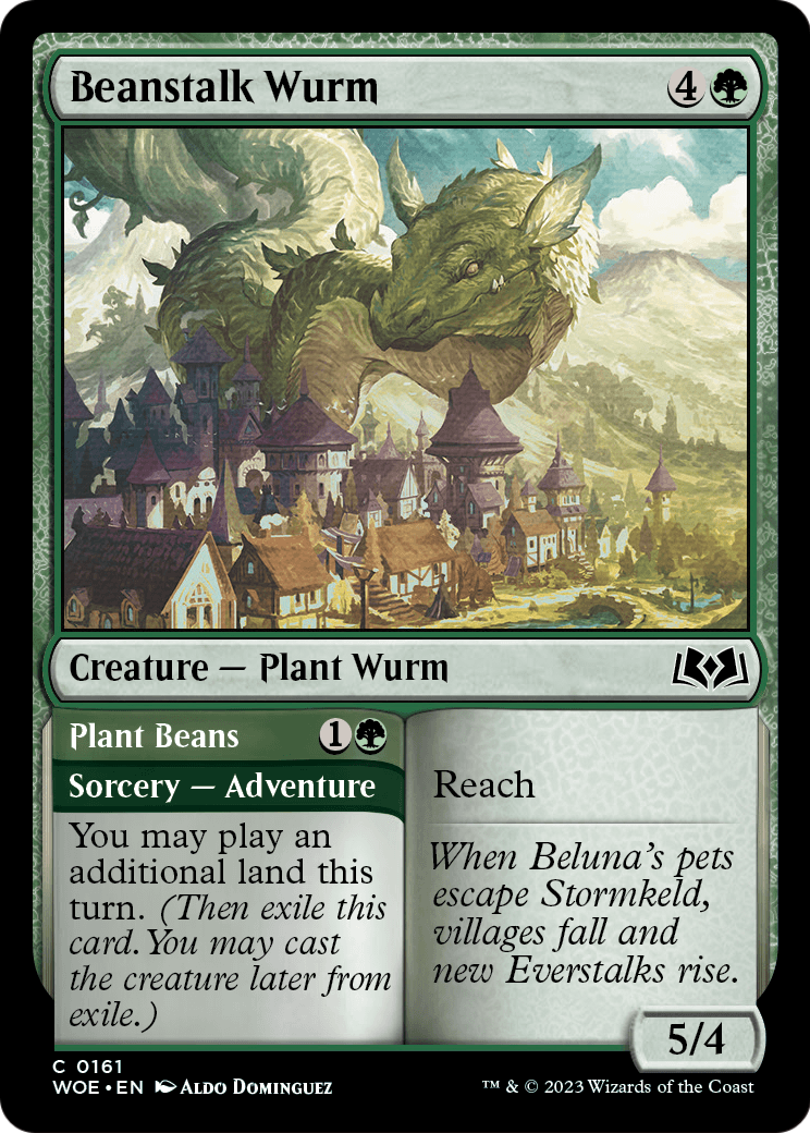 Beanstalk Wurm (WOE-161) [Wilds of Eldraine] Foil