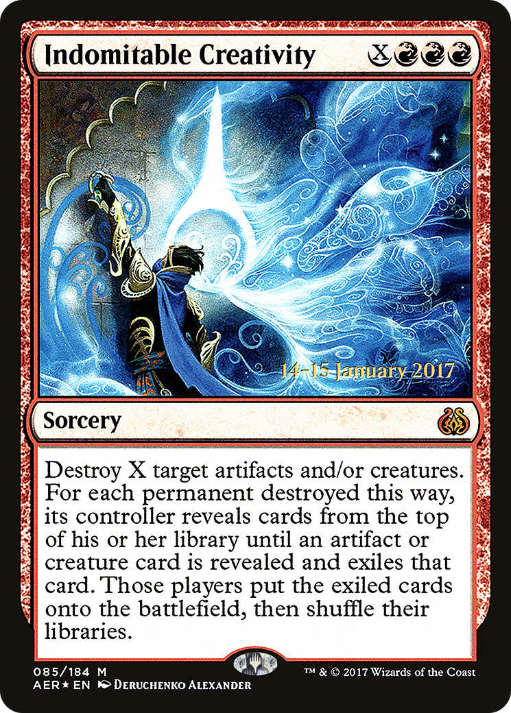 Indomitable Creativity (PRE-85S) [Aether Revolt Promos] Foil