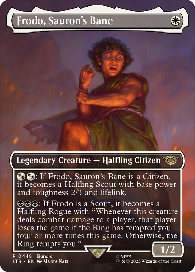 Frodo, Sauron's Bane (Borderless) (LTR Bundle) (UMP-448) [Unique and Miscellaneous Promos] Foil