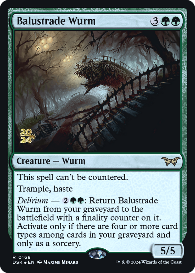 Balustrade Wurm (PRE-168) [Duskmourn: House of Horror Promos] Foil