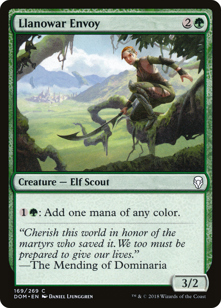 Llanowar Envoy (DOM-169) [Dominaria] Foil