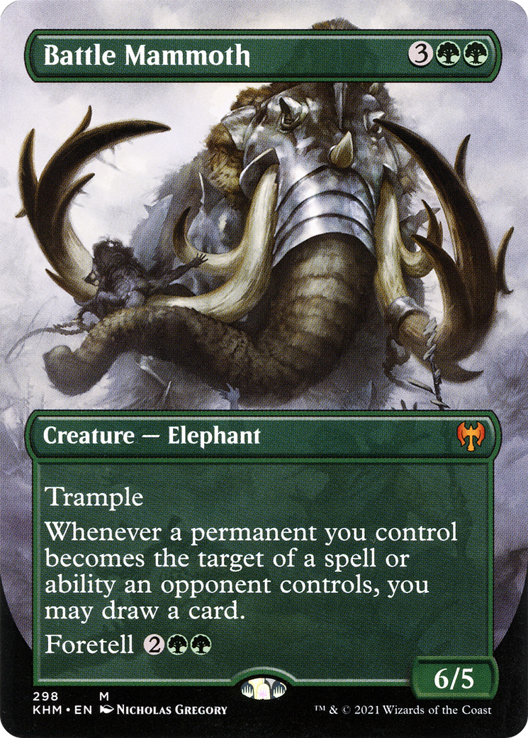 Battle Mammoth (Borderless) (KHM-298) [Kaldheim] Foil