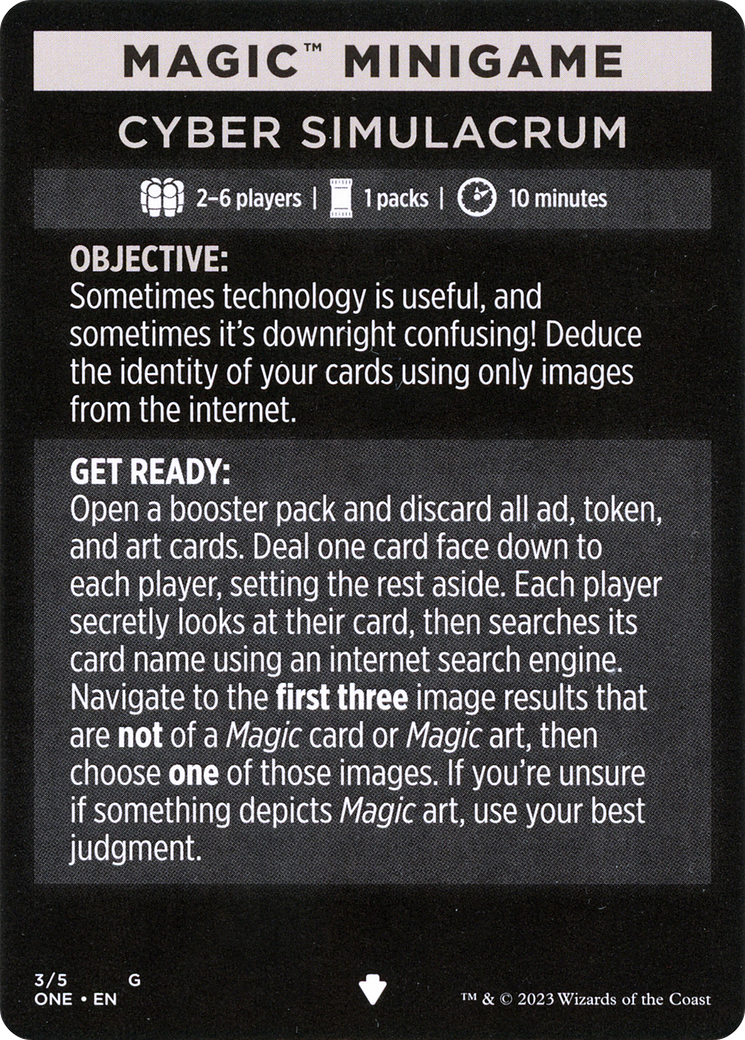 Cyber Simulacrum // Cyber Simulacrum (cont'd) (MONE-003) [Phyrexia: All Will Be One Minigames]