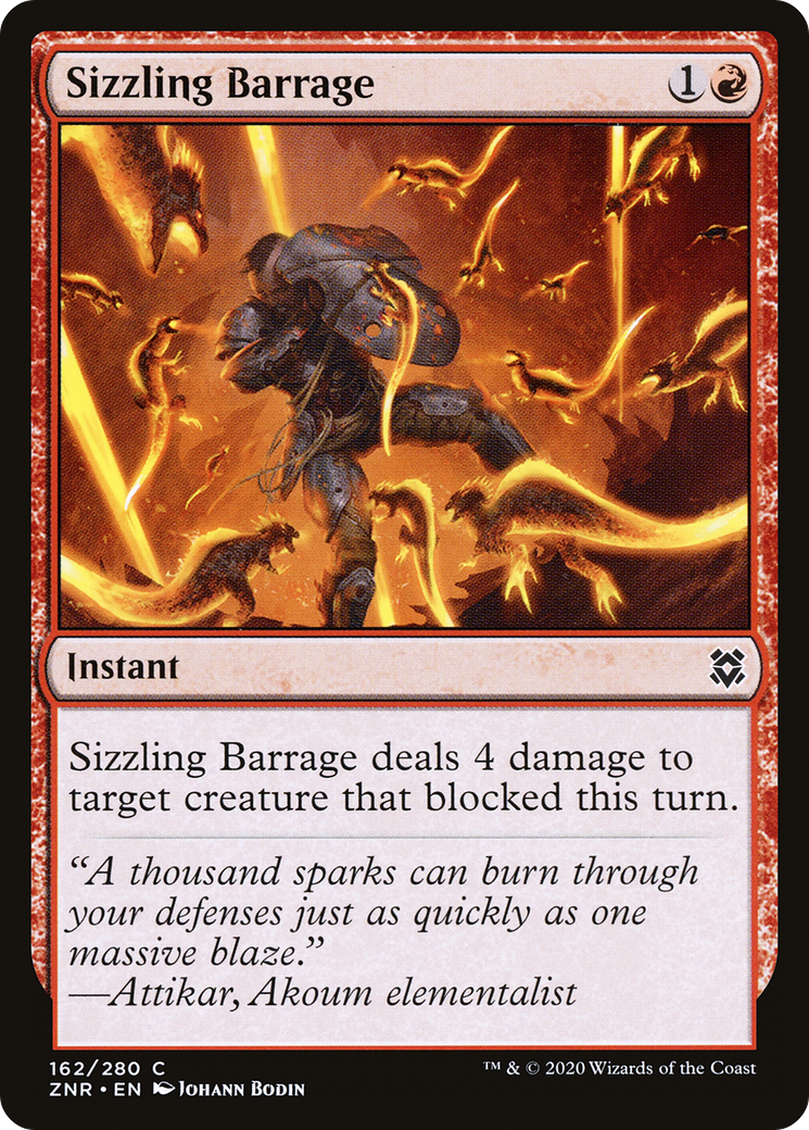 Sizzling Barrage (ZNR-162) [Zendikar Rising] Foil