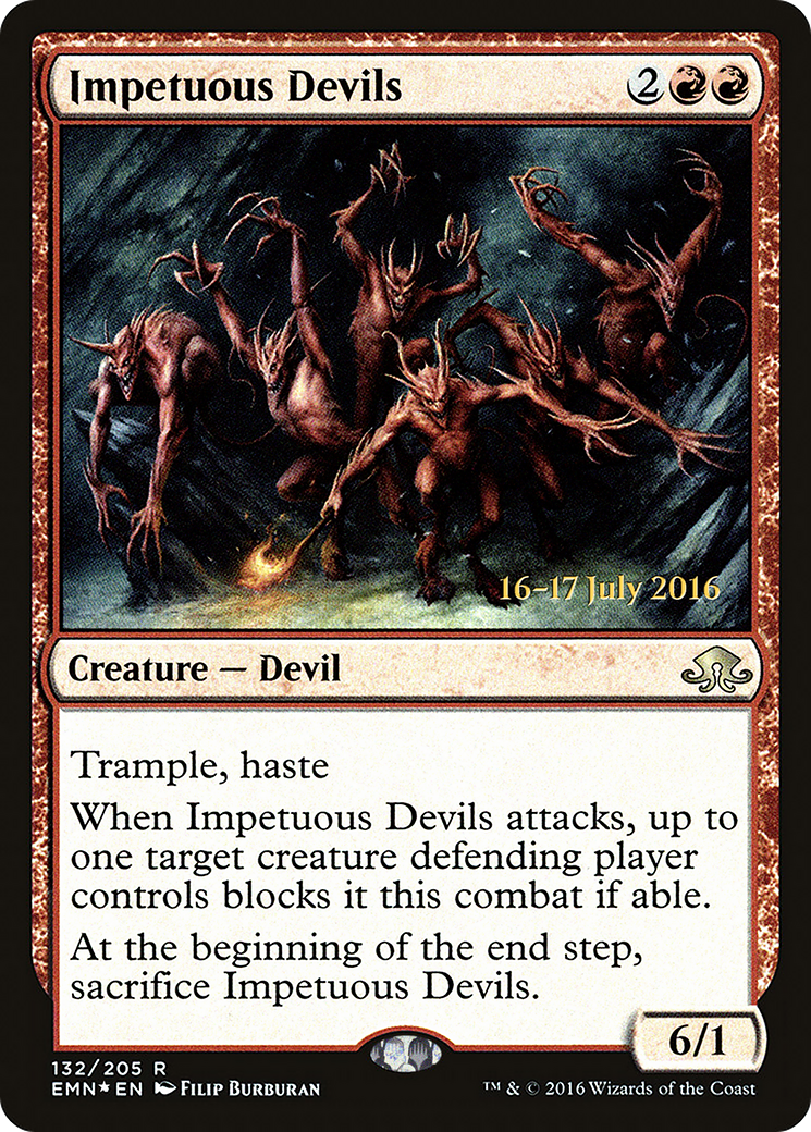Impetuous Devils (PRE-132S) [Eldritch Moon Promos] Foil